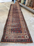 Worn Vintage Tribal Rug Runner / 3'5 x 13’4 Rug #4427