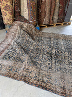 Large Worn Vintage Persian Rug / 7x10 Antique Tabriz Rug #4193