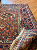 Small Vintage Persian Heriz Rug / 3’2 x 4’4 Rug #3706