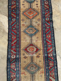 Skinny Vintage Persian Runner / 2'11 x 12'5 Antique Kurdish Runner# 1513