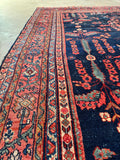 Large Antique Persian Navy Mahal Rug  / 7’7 x 10’  Rug #4382