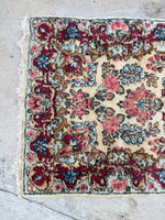 Floral Vintage Persian Rug / 2'1 x 4'4 Plush Vintage Kerman Rug #3183
