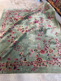 8x10 Art Deco Rug / 1930s Botanical Vintage Rug #4425