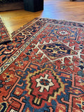 Small Vintage Persian Heriz Rug / 3’2 x 4’4 Rug #3706