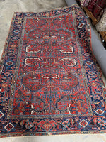 Large Vintage Persian Heriz Rug / 6'5 x 9'5 Rug #4304