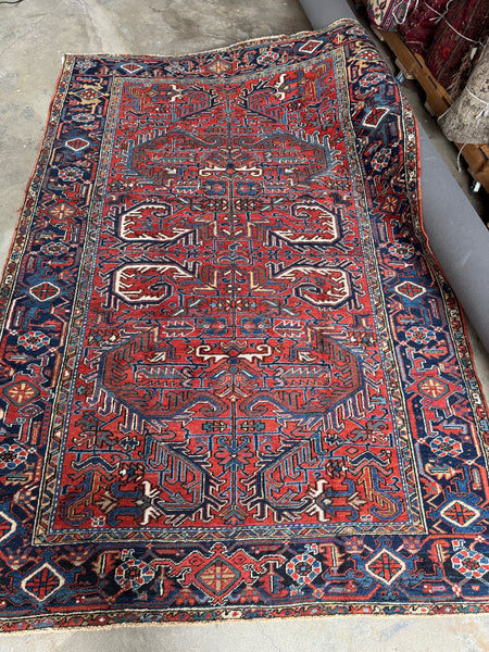 Large Vintage Persian Heriz Rug / 6'5 x 9'5 Rug #4304