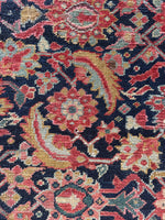 Late 19th Century Palatial Antique Persian Mahal with Navy and Teal / 8'7 x 18'3 Rug #4288