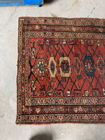 Antique Persian Tribal Runner / 3'7 x 10'8 Malayer Runner #4099