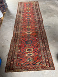 Antique Persian Tribal Runner / 3'7 x 10'8 Malayer Runner #4099