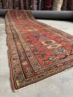 Antique Persian Tribal Runner / 3'7 x 10'8 Malayer Runner #4099