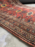 Antique Persian Tribal Runner / 3'7 x 10'8 Malayer Runner #4099