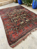 6x8 Worn Antique Rug / Qashqai Rug #3190