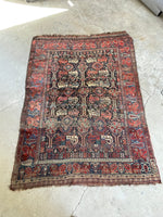 6x8 Worn Antique Rug / Qashqai Rug #3190