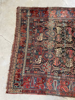 6x8 Worn Antique Rug / Qashqai Rug #3190