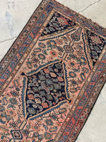 Antique Persian Rug / 3'4 x 6' Malayer Rug #3191
