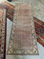 Muted Vintage Persian Runner / Persian Rug Runner / 3'3 x 9'6 Hallway Runner #3500