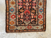 4x6 Vintage Espresso Brown Tribal Rug #3196