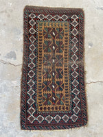 Antique Persian Mat / 1'6 x 3' Baluch Rug #3197