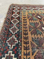 Antique Persian Mat / 1'6 x 3' Baluch Rug #3197