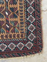 Antique Persian Mat / 1'6 x 3' Baluch Rug #3197