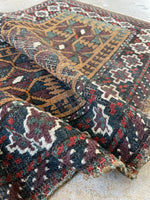 Antique Persian Mat / 1'6 x 3' Baluch Rug #3197