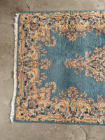 French Blue Persian Kerman Rug / 3x5 Vintage Rug