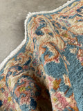 French Blue Persian Kerman Rug / 3x5 Vintage Rug