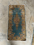 2x4 French Blue Ground Antique Persian Kerman Rug #3447LK