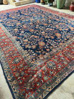 11x15 Navy Blue Persian Mohajeran Sarouk Rug #3347