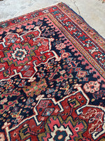 Square Small Navy Heriz Rug Mat / 3x3 Heriz Rug #3451