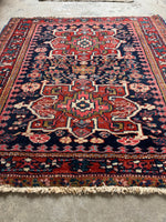 Square Small Navy Heriz Rug Mat / 3x3 Heriz Rug #3451