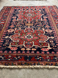 Square Small Navy Heriz Rug Mat / 3x3 Heriz Rug #3451