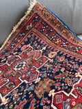 Square Small Navy Heriz Rug Mat / 3x3 Heriz Rug #3451