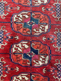 Small Turkoman Turkmen Rug / Small 3'5 x 3'6 Rug #3455