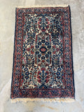 1930s Persian Dargazine Rug 2'7 x 4'2 Small Floral Garden Rug #4384