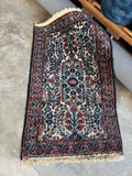 1930s Persian Dargazine Rug 2'7 x 4'2 Small Floral Garden Rug #4384