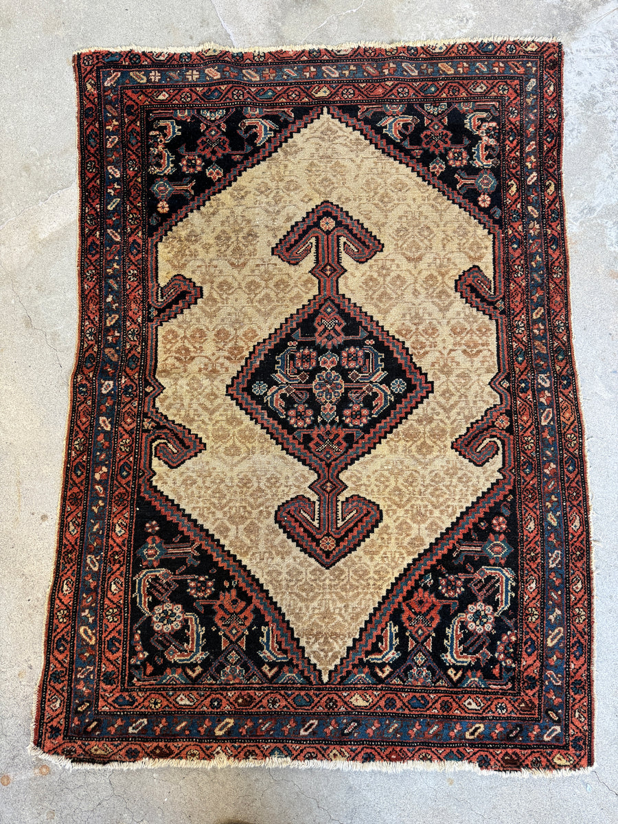 1920s Persian Rug with Poled Medallion on Ivory Ground – Blue Parakeet Rugs