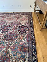 8x10 Antique Persian Floral Rug / Kerman Lavar Rug #3751