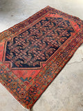 4x6 Coral and Teal Persian Malayer Rug #3214