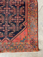 4x6 Coral and Teal Persian Malayer Rug #3214