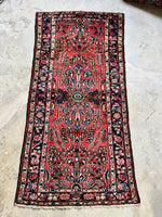 Small Vintage Floral Persian Rug / 3'3 x 6'6 Antique Persian Rug #3832