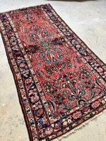Small Vintage Floral Persian Rug / 3'3 x 6'6 Antique Persian Rug #3832