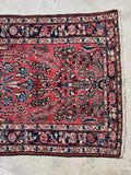 Small Vintage Floral Persian Rug / 3'3 x 6'6 Antique Persian Rug #3832
