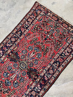 Small Vintage Floral Persian Rug / 3'3 x 6'6 Antique Persian Rug #3832