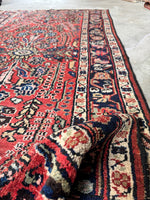 Small Vintage Floral Persian Rug / 3'3 x 6'6 Antique Persian Rug #3832