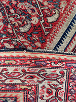Worn Antique Persian Rug / 3'7 x 6'7 Ferahan Rug #3833