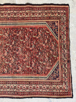 Worn Antique Persian Rug / 3'7 x 6'7 Ferahan Rug #3833