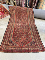 Worn Antique Persian Rug / 3'7 x 6'7 Ferahan Rug #3833