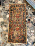 1'10 x 4' Antique Kerman Rug #3051 /  2x4 Vintage Rug
