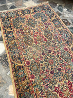 1'10 x 4' Antique Kerman Rug #3051 /  2x4 Vintage Rug